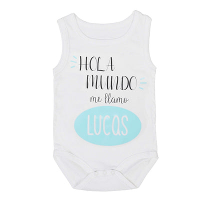 BODY HOLA MUNDO AZUL - Happy Moments Baby