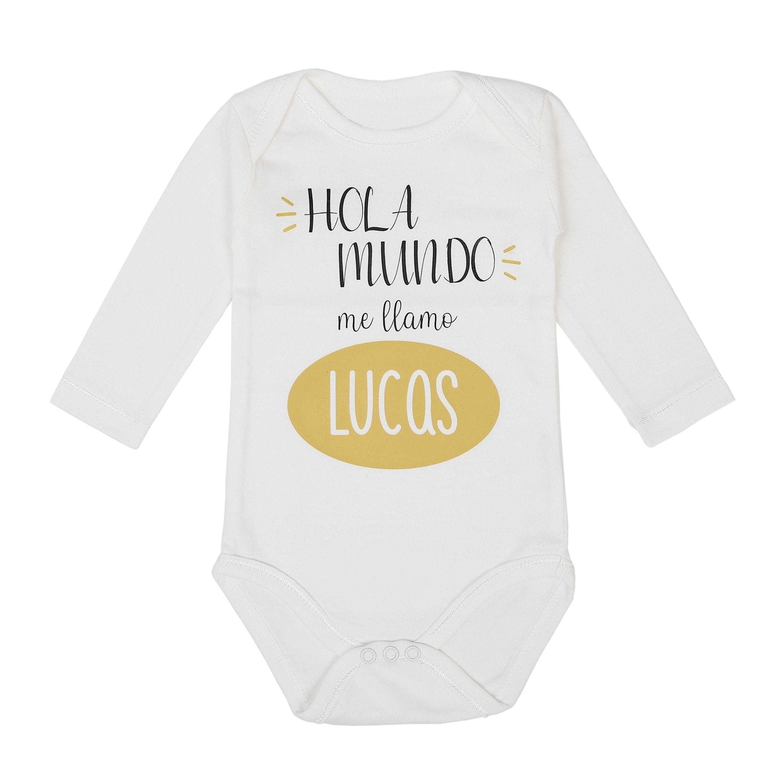 BODY HOLA MUNDO MOSTAZA - Happy Moments Baby