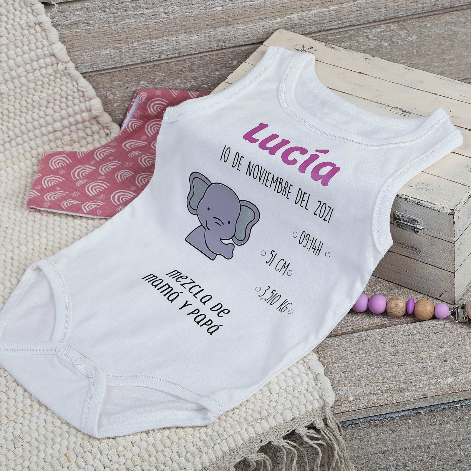 BODY NATALICIO ELEFANTE - Happy Moments Baby