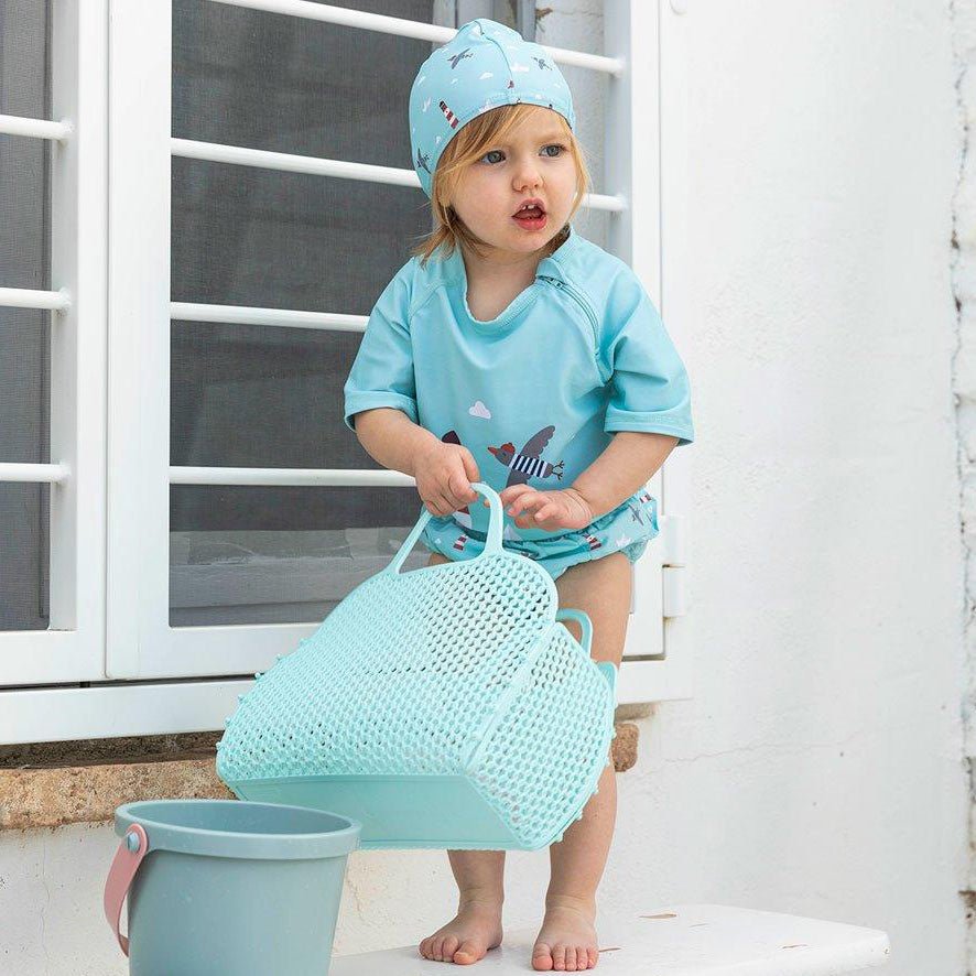 BOLSA DE PLAYA VINTAGE ·AQUA· - Happy Moments Baby