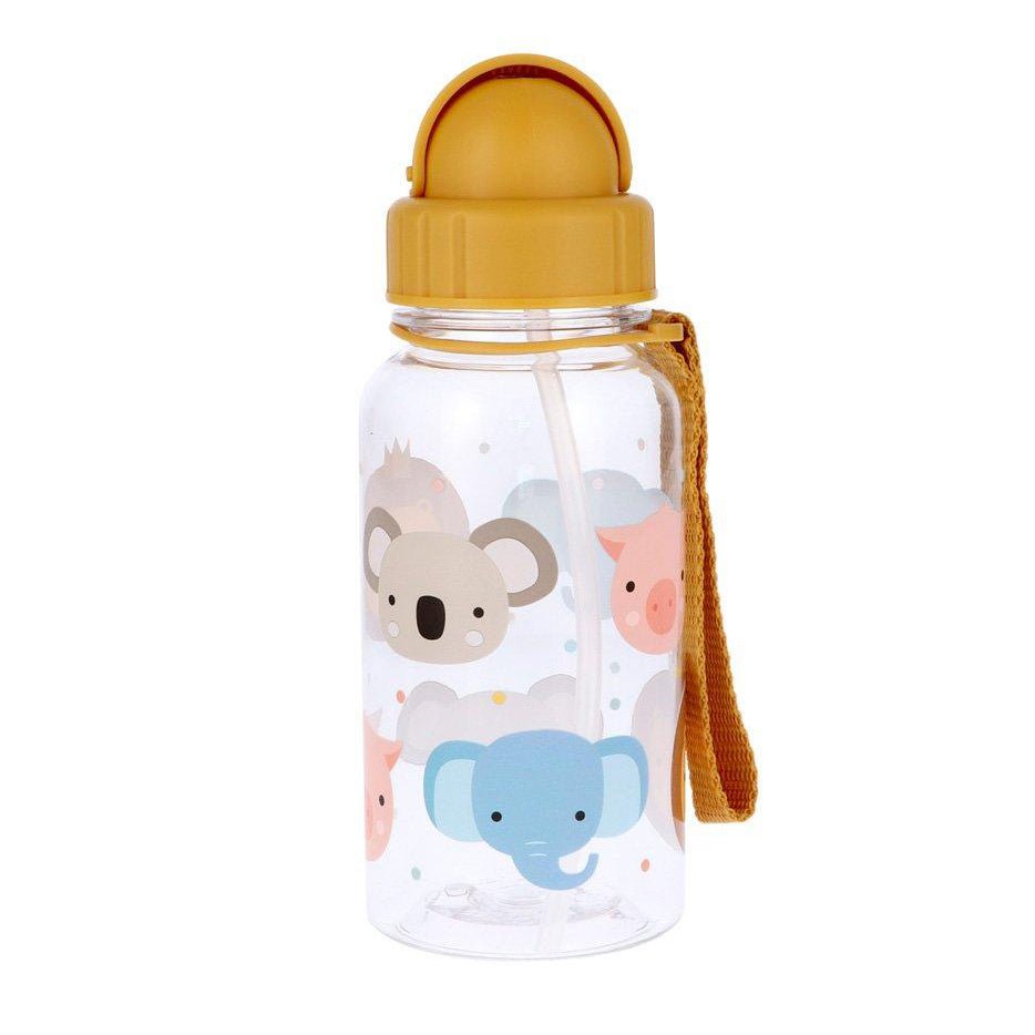 BOTELLA DE PLÁSTICO CON CAÑITA TUTETE ·ANIMAL FRIENDS· - Happy Moments Baby