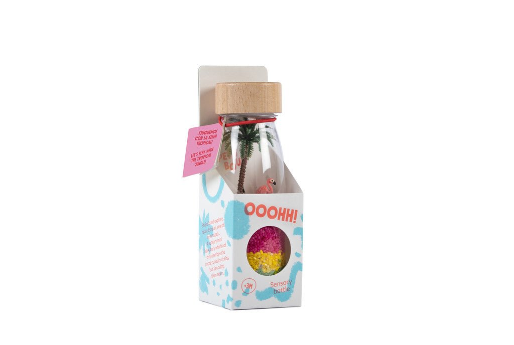 BOTELLA SENSORIAL PETIT BOUM ·FLAMINGO· - Happy Moments Baby