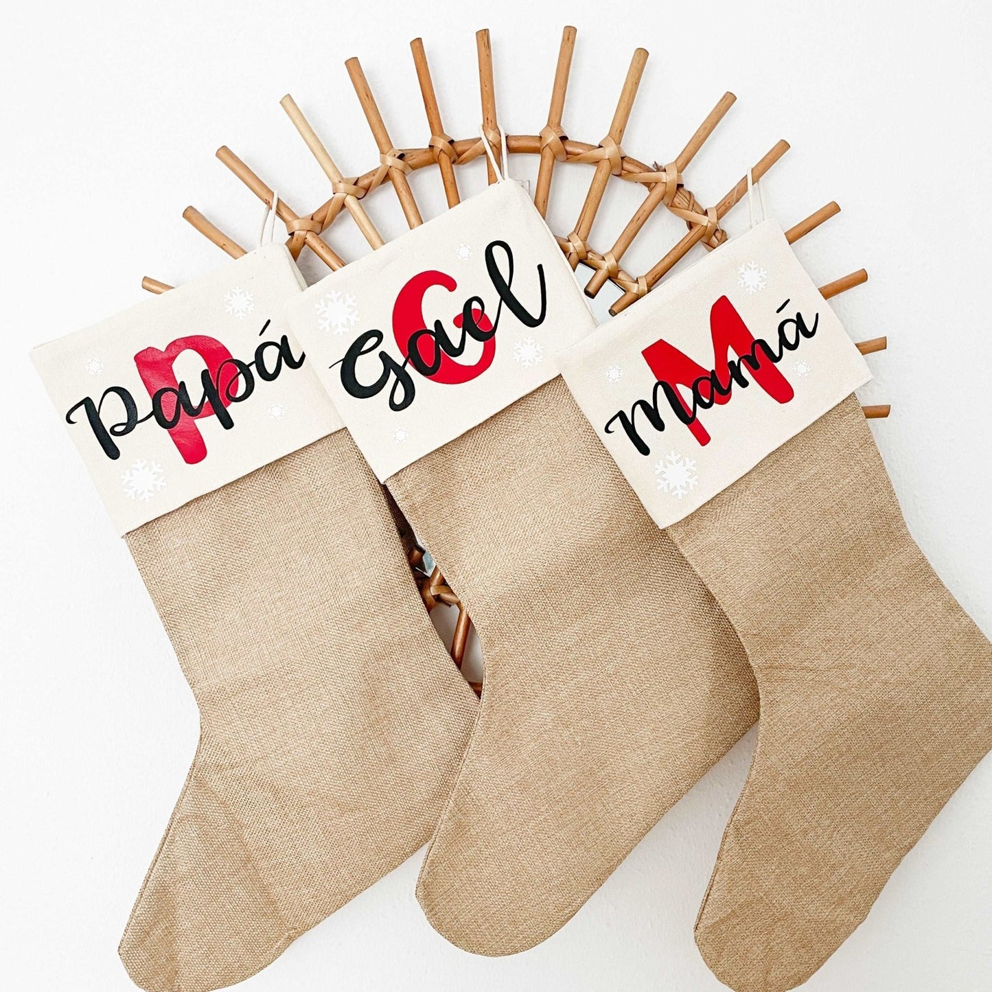 CALCETINES NAVIDAD PERSONALIZADOS FAMILIA ·INICIAL· - Happy Moments Baby