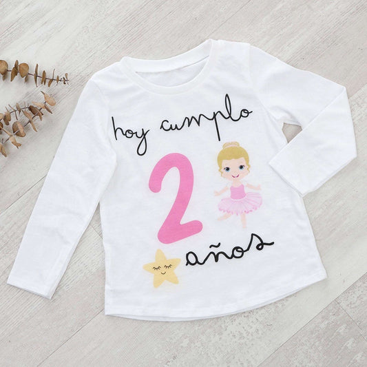 CAMISETA CUMPLEAÑOS ·BAILARINAS· - Happy Moments Baby