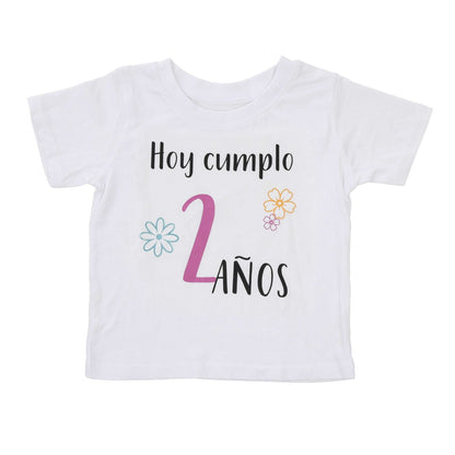 CAMISETA CUMPLEAÑOS ·FLORES· - Happy Moments Baby