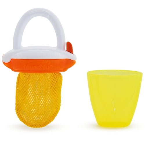 CHUPETE PARA FRUTA CON REJILLA ALIMENTADOR DELUXE MUNCHKIN ·AMARILLO· - Happy Moments Baby