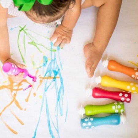 COLORES INFANTILES 6 MARCADORES DE ESPUMA - Happy Moments Baby