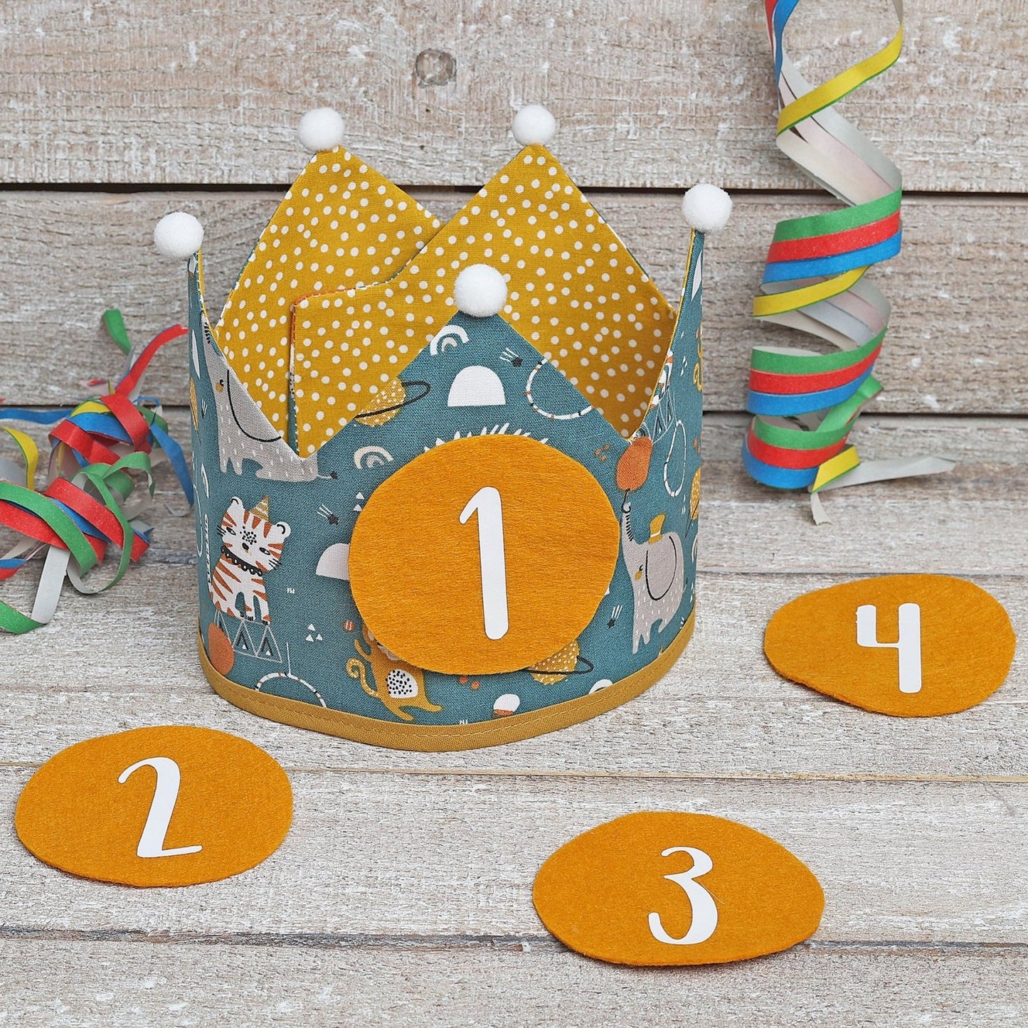 CORONA CUMPLEAÑOS ·ANIMALES CIRCO· - Happy Moments Baby