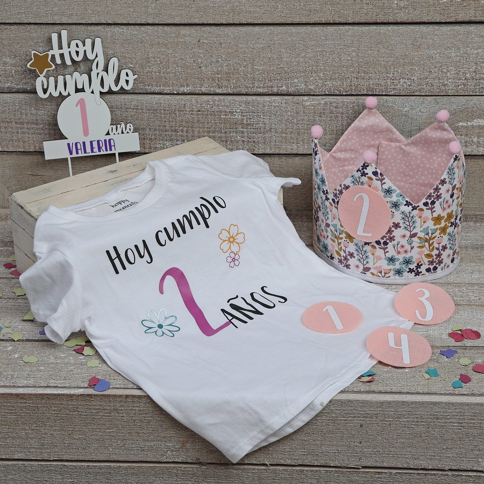 CORONA CUMPLEAÑOS ·FLORES· - Happy Moments Baby