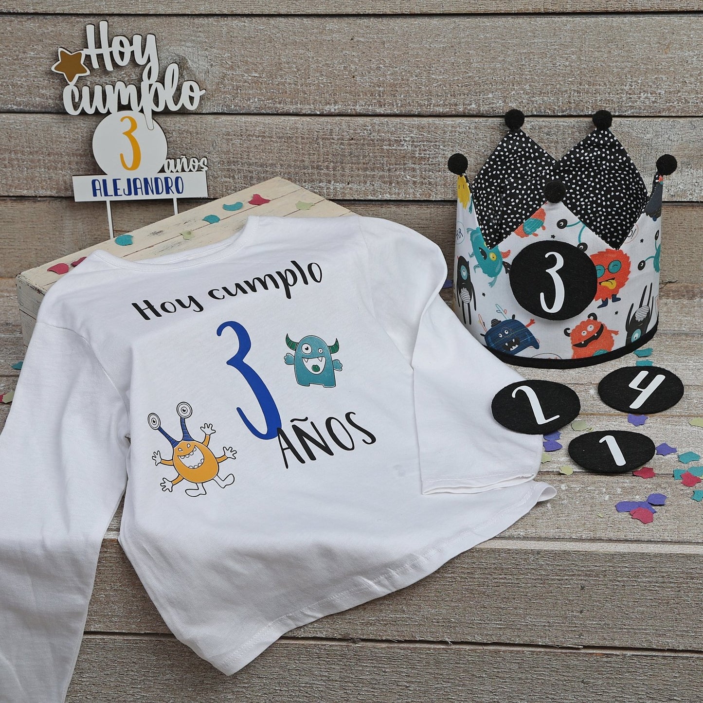 CORONA CUMPLEAÑOS ·MONSTERS· - Happy Moments Baby