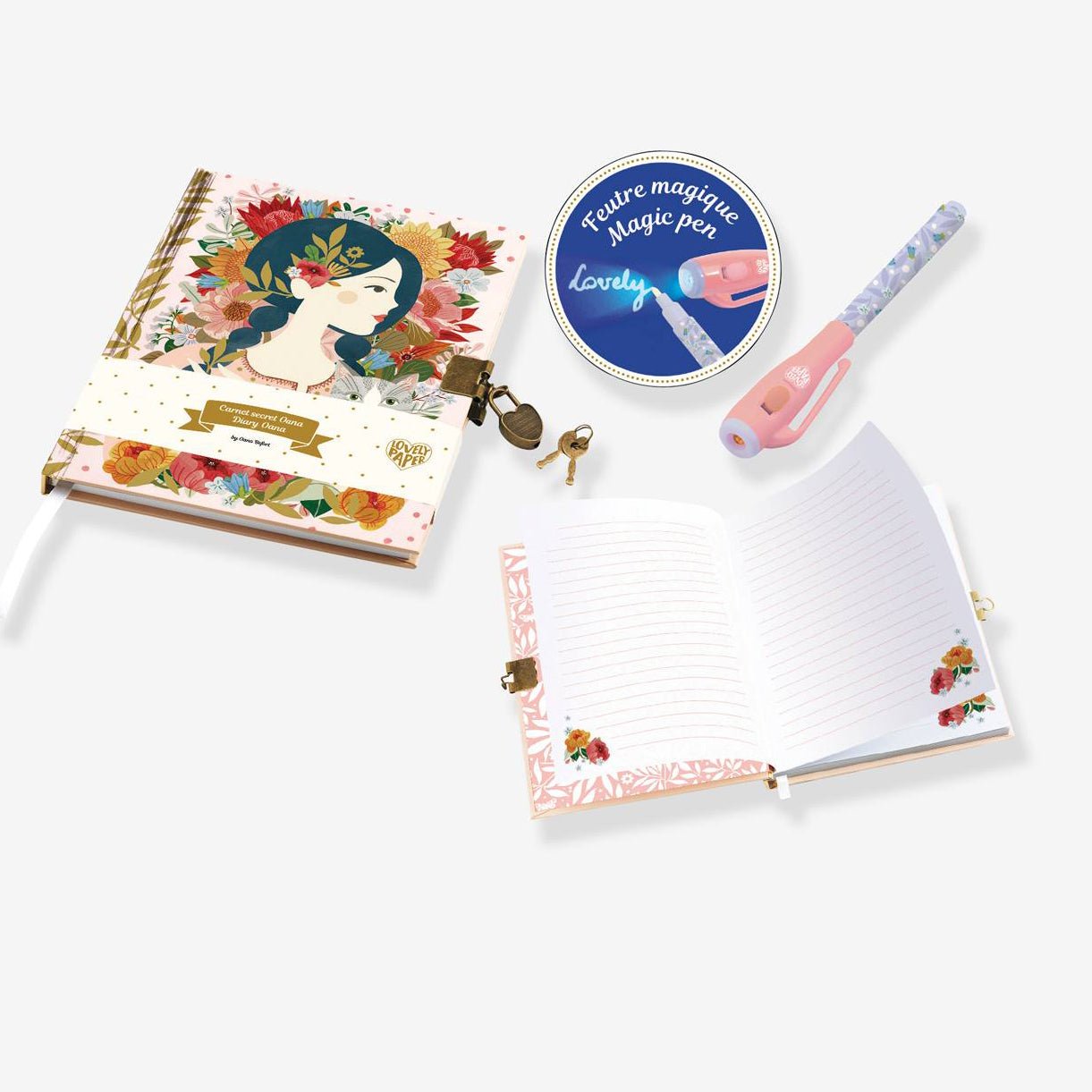 CUADERNO SECRETO CON TINTA INVISIBLE ·OANA· - Happy Moments Baby