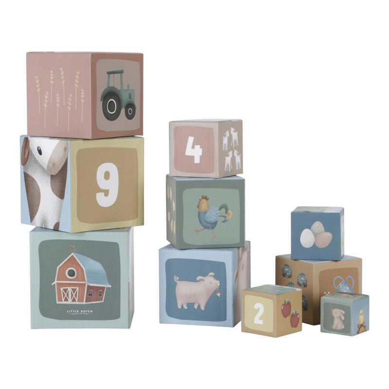 CUBOS APILABLES LITTLE DUTCH ·LITTLE FARM· - Happy Moments Baby