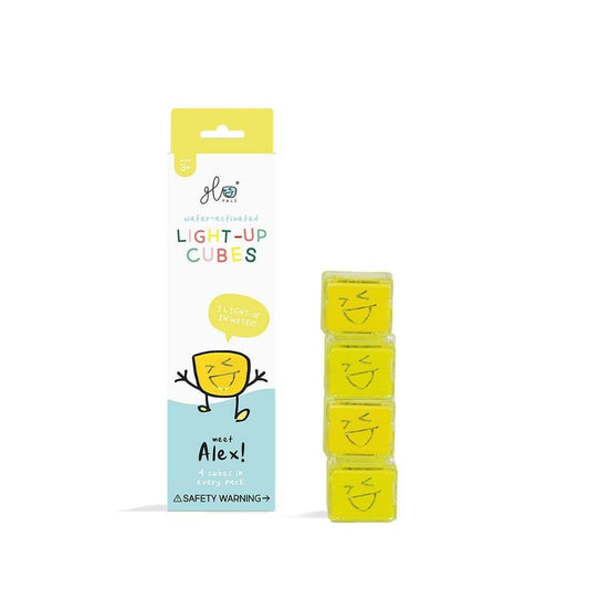 CUBOS DE LUZ PARA EL BAÑO GLOPALS ·4 CUBOS ALEX AMARILLO· - Happy Moments Baby