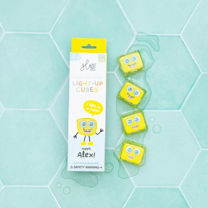 CUBOS DE LUZ PARA EL BAÑO GLOPALS ·4 CUBOS ALEX AMARILLO· - Happy Moments Baby