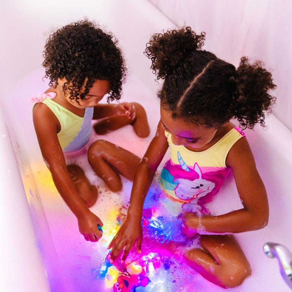 CUBOS DE LUZ PARA EL BAÑO GLOPALS ·4 CUBOS LUMI LILA· - Happy Moments Baby