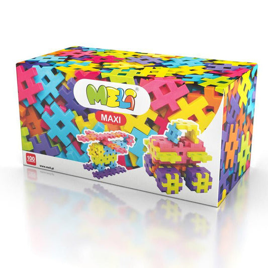 JUEGO DE CONSTRUCCIÓN BLOQUES MELI ·100 PIEZAS MAXI· - Happy Moments Baby