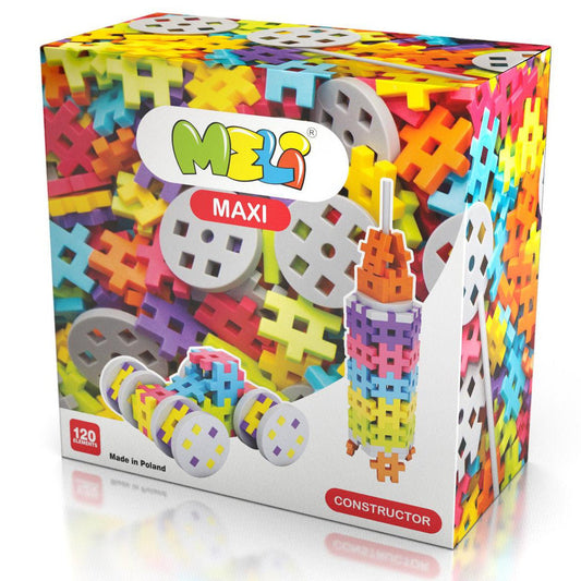 JUEGO DE CONSTRUCCIÓN BLOQUES MELI ·120 PIEZAS MAXI CONSTRUCTOR· - Happy Moments Baby