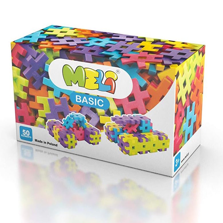 JUEGO DE CONSTRUCCIÓN BLOQUES MELI ·50 PIEZAS BASIC· - Happy Moments Baby