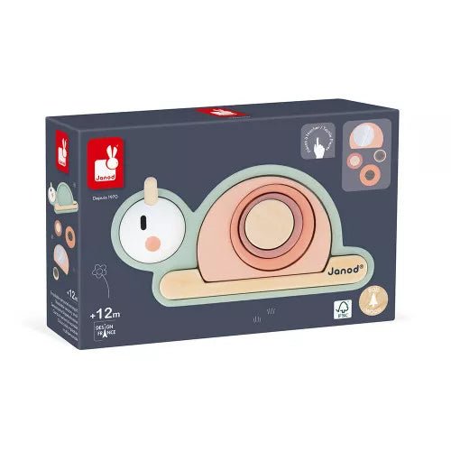 JUEGO DE MADERA JANOD ·CARACOL SENSORIAL APILABLE· - Happy Moments Baby