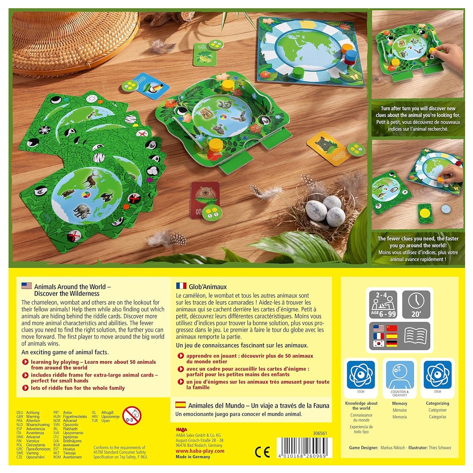 JUEGO DE MESA HABA ·ANIMALES DEL MUNDO· - Happy Moments Baby