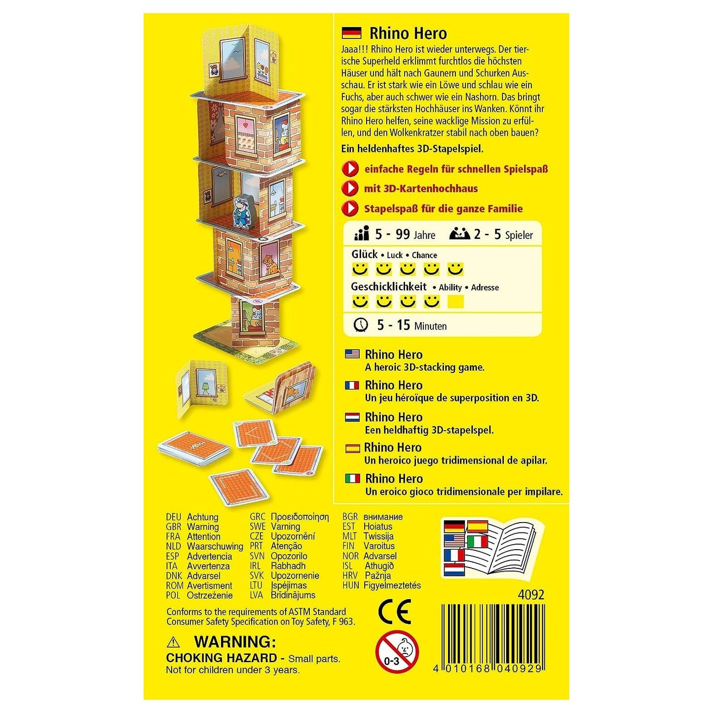 JUEGO DE MESA HABA ·RHINO HERO· - Happy Moments Baby