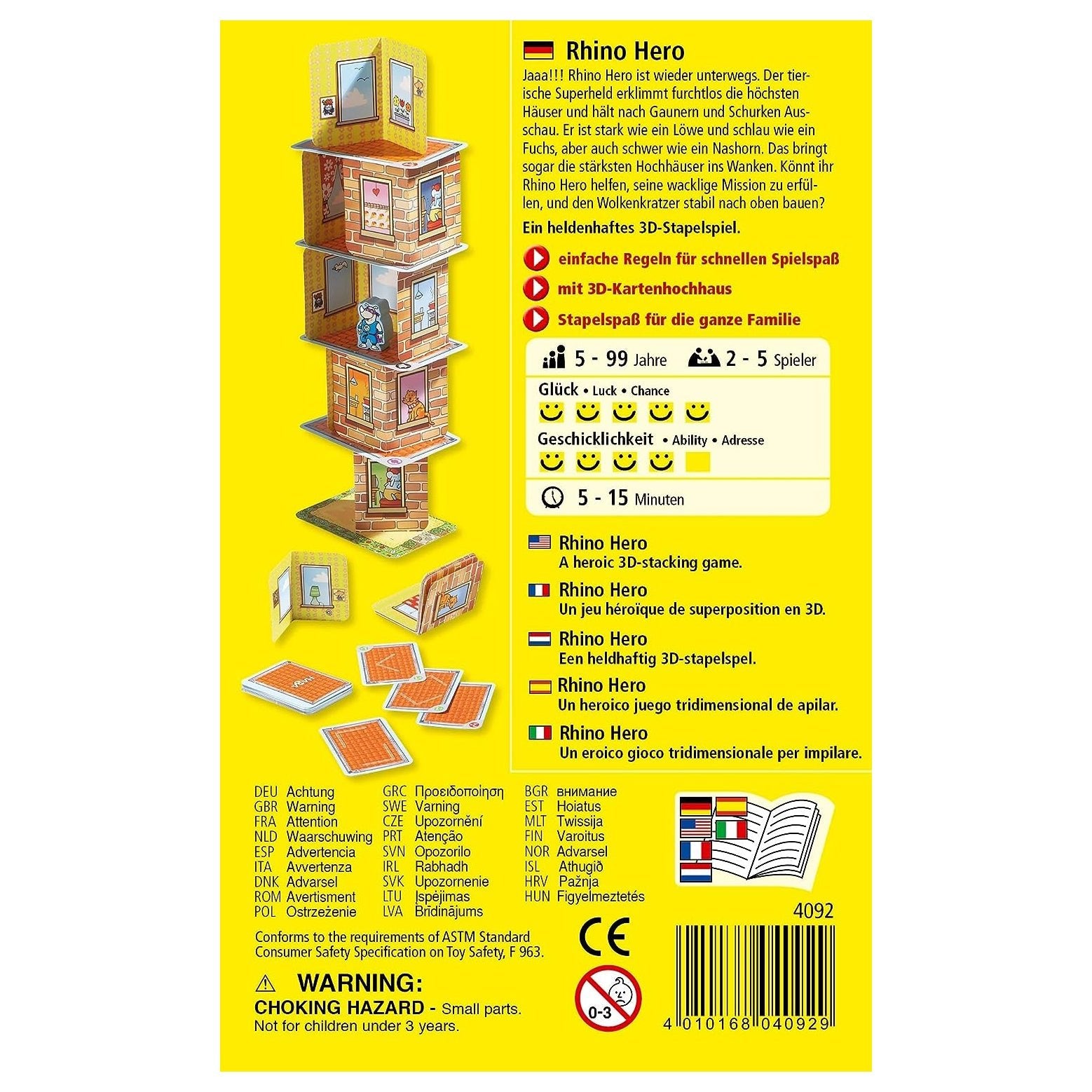 JUEGO DE MESA HABA ·RHINO HERO· - Happy Moments Baby