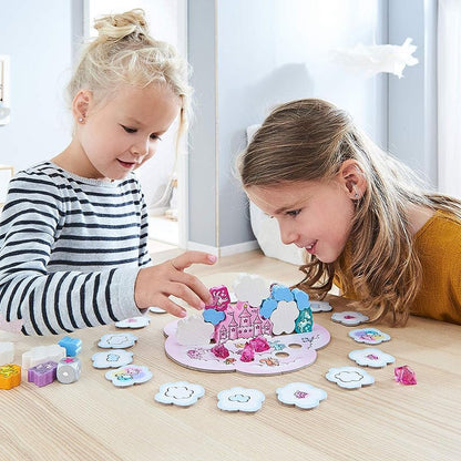 JUEGO DE MESA HABA ·UNICORNIO DESTELLO TORRE DE NUBES· - Happy Moments Baby