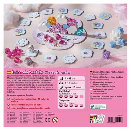 JUEGO DE MESA HABA ·UNICORNIO DESTELLO TORRE DE NUBES· - Happy Moments Baby