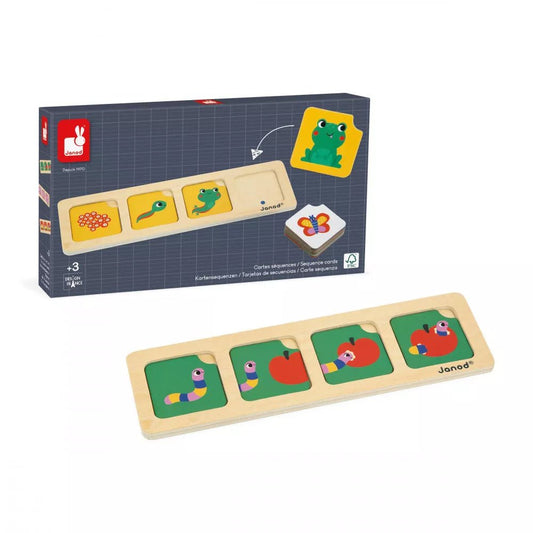 JUEGO EDUCATIVO JANOD ·SECUENCIA DE TARJETAS EL JARDÍN· - Happy Moments Baby