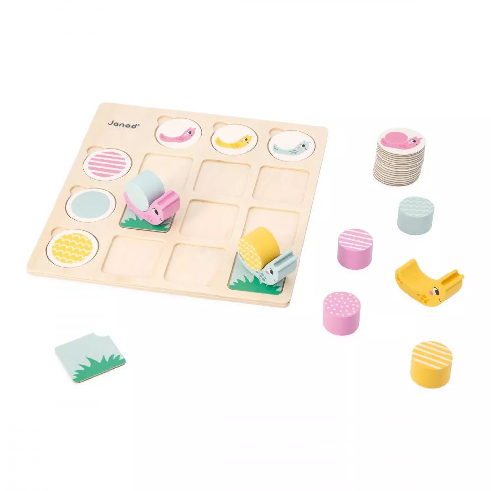 JUEGO EDUCATIVO JANOD ·TABLERO DE DOBLE ENTRADA CARACOLES· - Happy Moments Baby