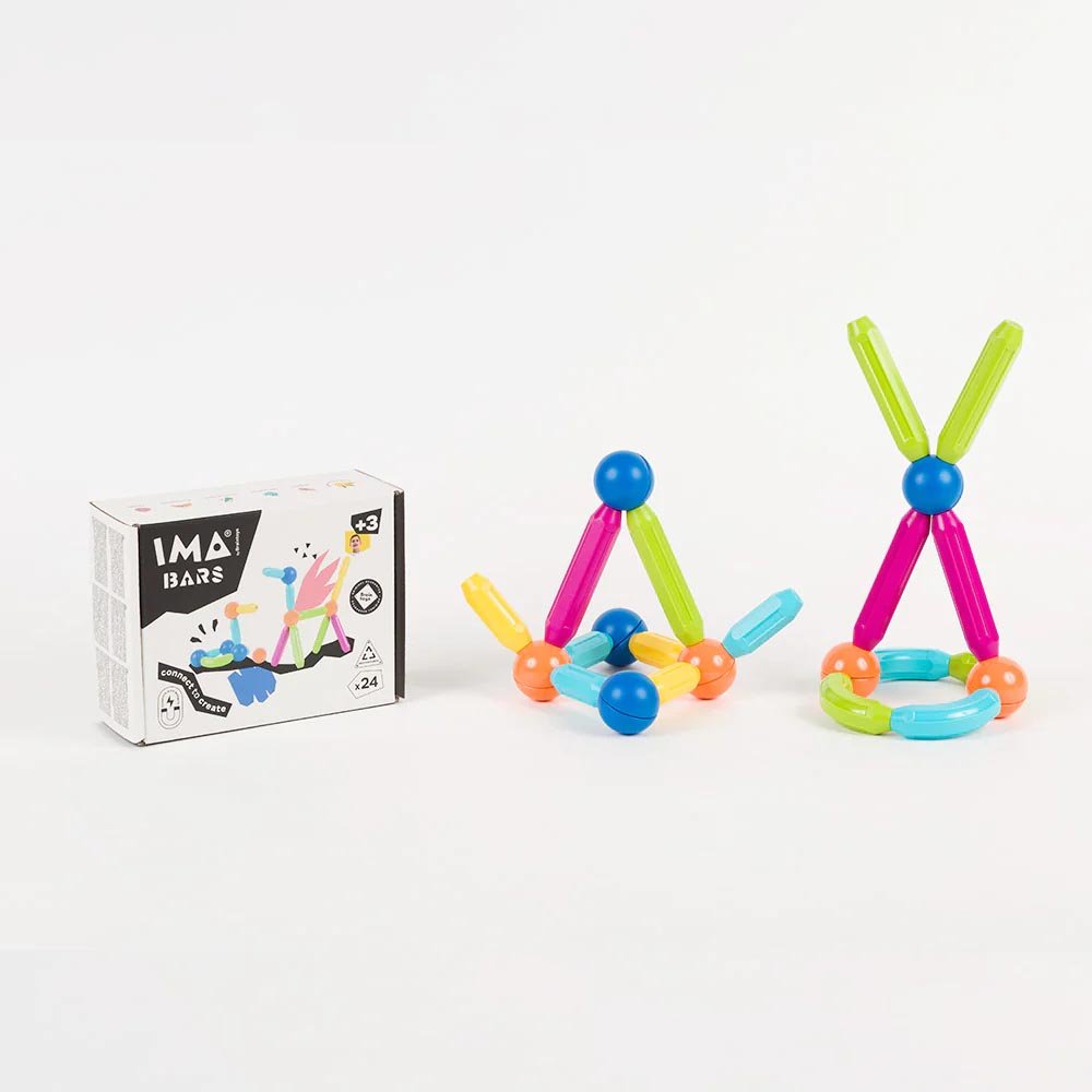 JUEGO MAGNÉTICO DE CONSTRUCCIÓN IMABARS ·24 PIEZAS· - Happy Moments Baby