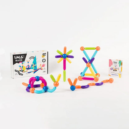 JUEGO MAGNÉTICO DE CONSTRUCCIÓN IMABARS ·60 PIEZAS· - Happy Moments Baby