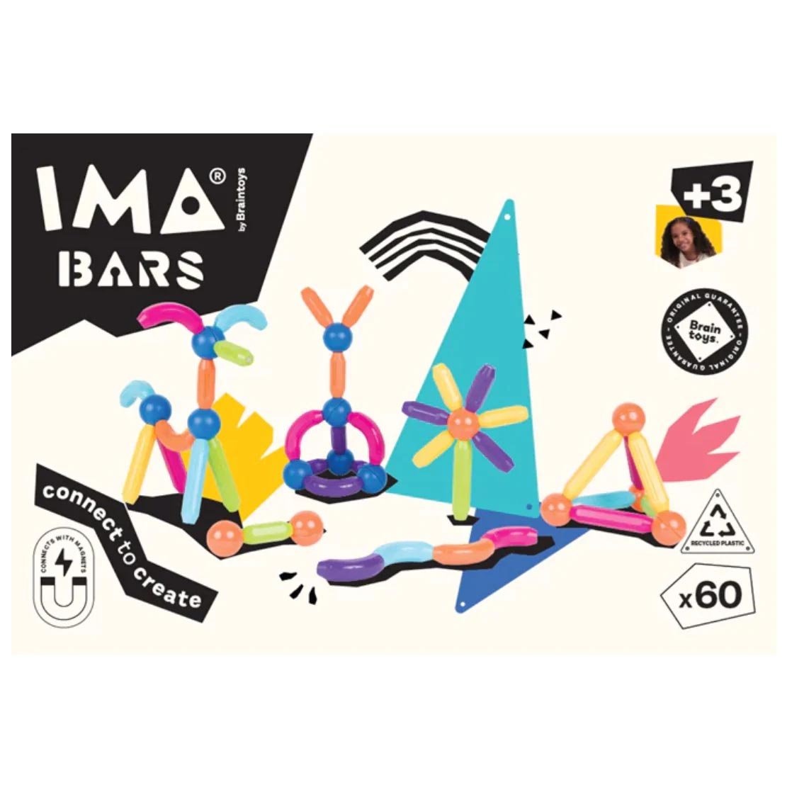 JUEGO MAGNÉTICO DE CONSTRUCCIÓN IMABARS ·60 PIEZAS· - Happy Moments Baby