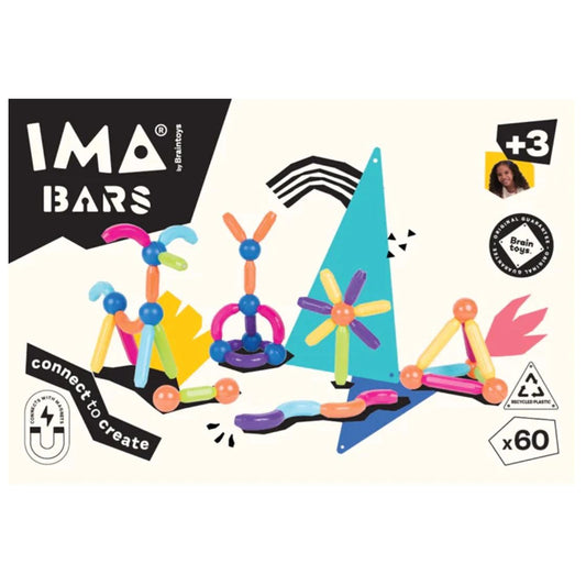 JUEGO MAGNÉTICO DE CONSTRUCCIÓN IMABARS ·60 PIEZAS· - Happy Moments Baby