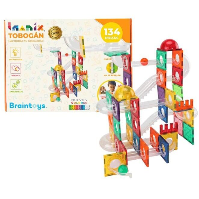 JUEGO MAGNÉTICO DE CONSTRUCCIÓN IMANIX ·134 PIEZAS TOBOGÁN· - Happy Moments Baby