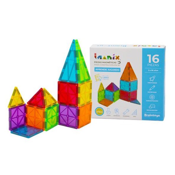 JUEGO MAGNÉTICO DE CONSTRUCCIÓN IMANIX ·16 PIEZAS· - Happy Moments Baby