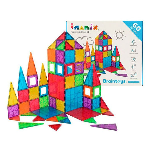 JUEGO MAGNÉTICO DE CONSTRUCCIÓN IMANIX ·60 PIEZAS· - Happy Moments Baby
