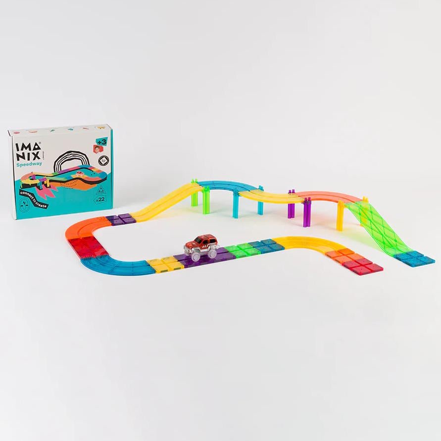 JUEGO MAGNÉTICO DE CONSTRUCCIÓN IMANIX ·PISTA 22 PIEZAS· - Happy Moments Baby