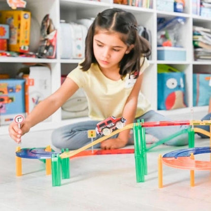 JUEGO MAGNÉTICO DE CONSTRUCCIÓN IMANIX ·PISTA 50 PIEZAS· - Happy Moments Baby