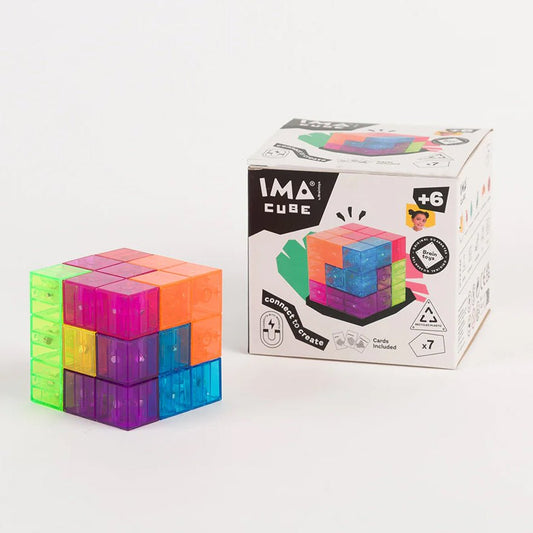 JUEGO MAGNÉTICO DE CUBOS · IMATRIX 7 PIEZAS CUBE· - Happy Moments Baby