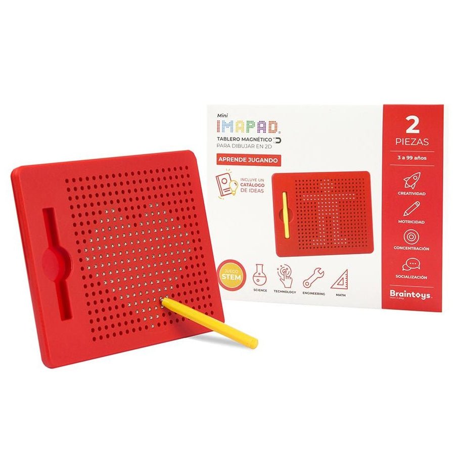 JUEGO MAGNÉTICO DE DIBUJO IMAPAD ·ROJO MINI· - Happy Moments Baby