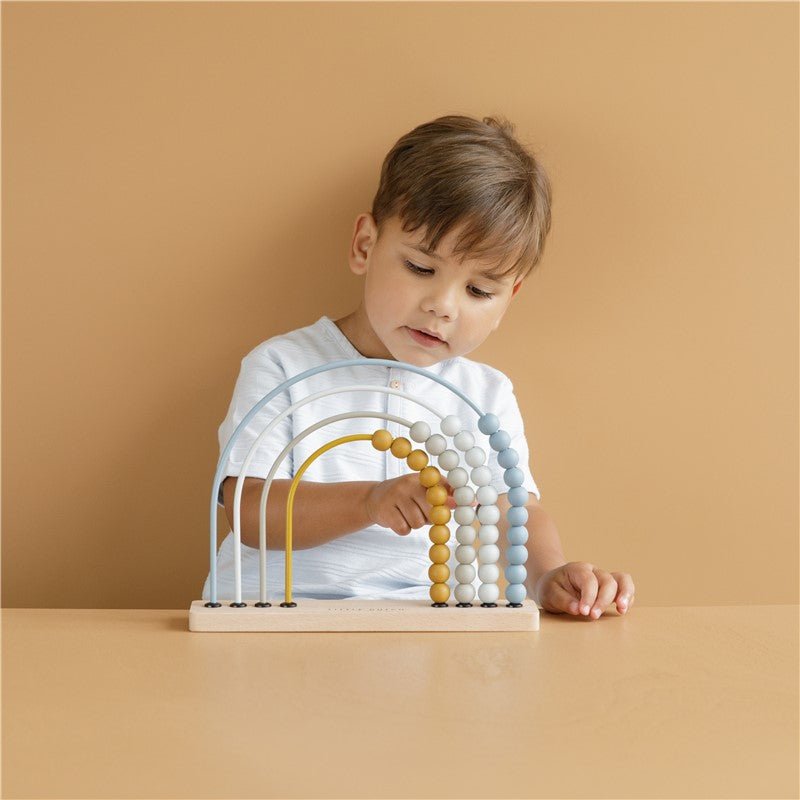 JUGUETE DE MADERA LITTLE DUTCH ·ÁBACO ARCOÍRIS AZUL· - Happy Moments Baby