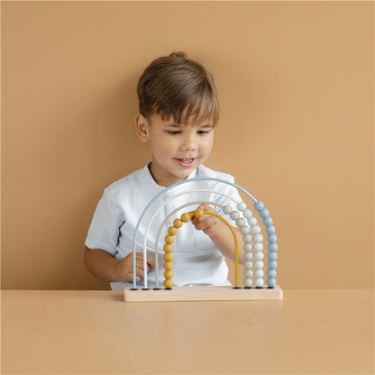 JUGUETE DE MADERA LITTLE DUTCH ·ÁBACO ARCOÍRIS AZUL· - Happy Moments Baby