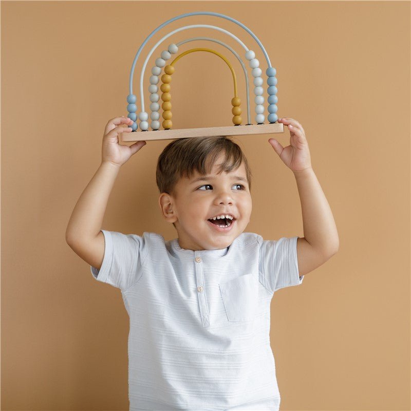JUGUETE DE MADERA LITTLE DUTCH ·ÁBACO ARCOÍRIS AZUL· - Happy Moments Baby