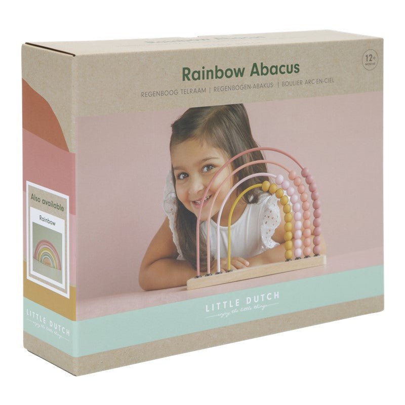 JUGUETE DE MADERA LITTLE DUTCH ·ÁBACO ARCOÍRIS ROSA· - Happy Moments Baby