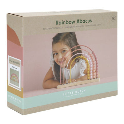 JUGUETE DE MADERA LITTLE DUTCH ·ÁBACO ARCOÍRIS ROSA· - Happy Moments Baby