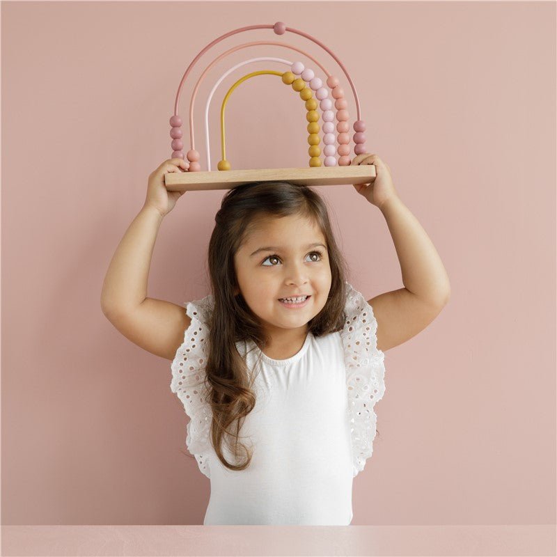JUGUETE DE MADERA LITTLE DUTCH ·ÁBACO ARCOÍRIS ROSA· - Happy Moments Baby