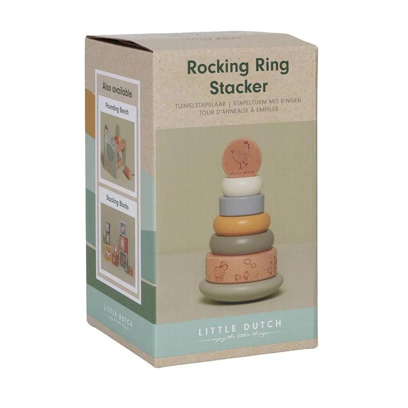 JUGUETE DE MADERA LITTLE DUTCH ·ANILLOS APILABLES BALANCEABLES LITTLE FARM· - Happy Moments Baby