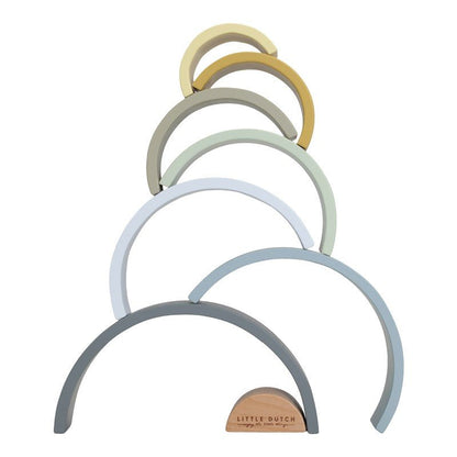 JUGUETE DE MADERA LITTLE DUTCH ·ARCOÍRIS APILABLE AZUL· - Happy Moments Baby