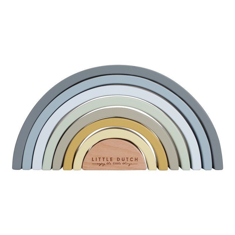 JUGUETE DE MADERA LITTLE DUTCH ·ARCOÍRIS APILABLE AZUL· - Happy Moments Baby